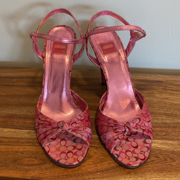 Coach Shoes - Coach Pink Signature Elisa Sandals